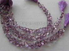 Pinkish Purple Quartz Faceted Heart Shape Beads